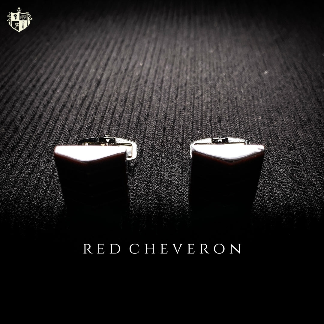 Red Chevron Cufflinks
