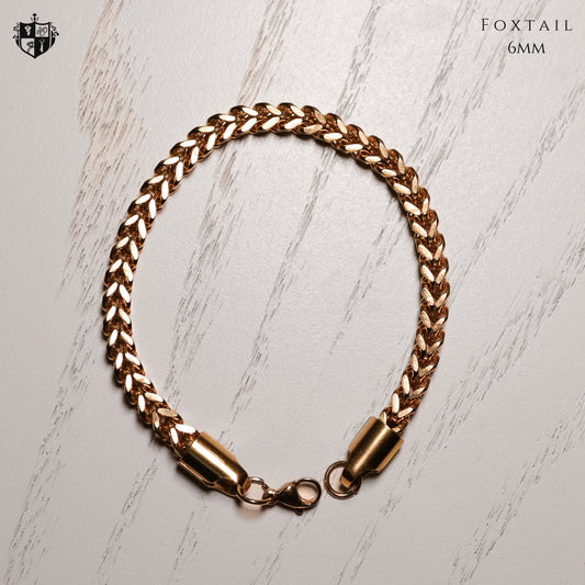 Foxtail 6mm Bracelet (Gold)