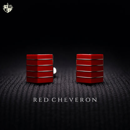 Red Chevron Cufflinks