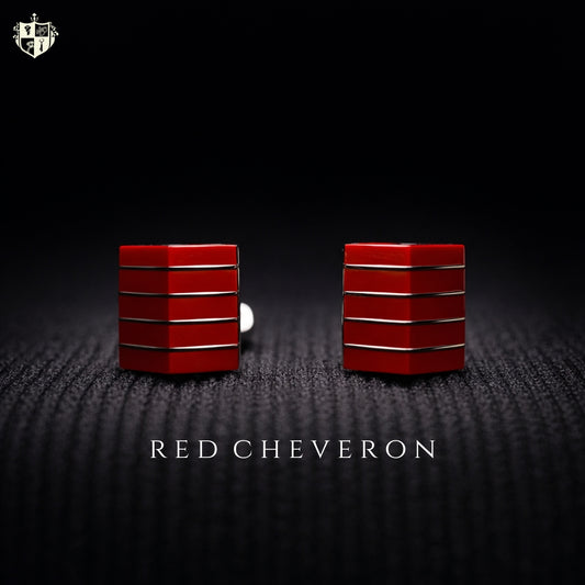 Red Chevron Cufflinks