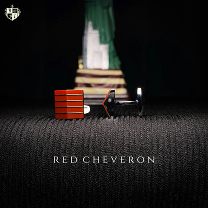 Red Chevron Cufflinks