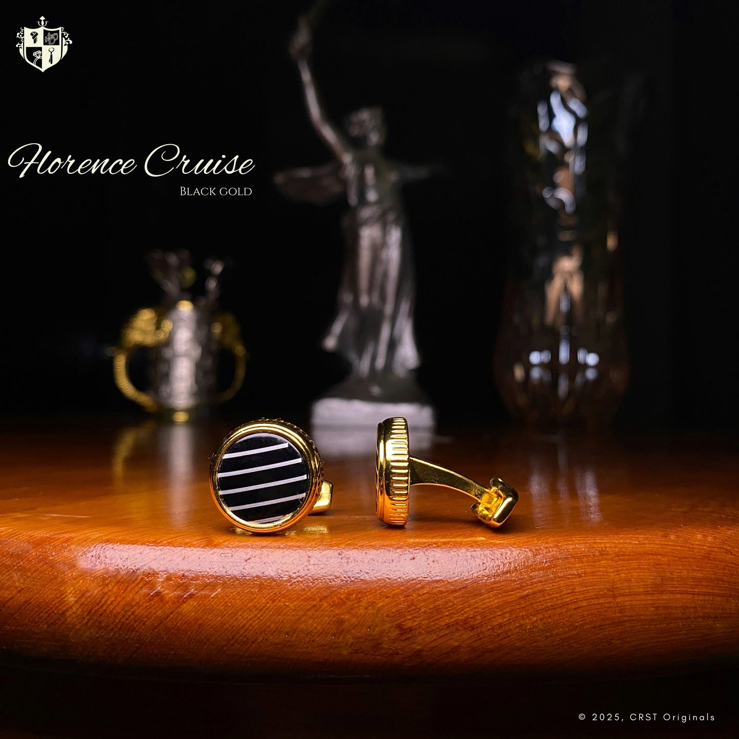 Florence Cruise - Black Gold Cufflinks